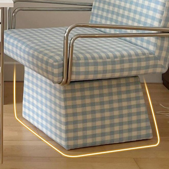 Moderna Minimalista Silla Giratoria de Terciopelo Madera Maciza Contrachapado Acero con Respaldo y Reposabrazos para Sala de Estar 