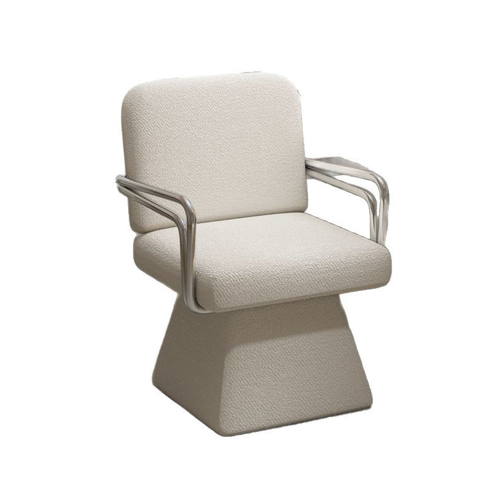 Moderna Minimalista Silla Giratoria de Terciopelo Madera Maciza Contrachapado Acero con Respaldo y Reposabrazos para Sala de Estar 