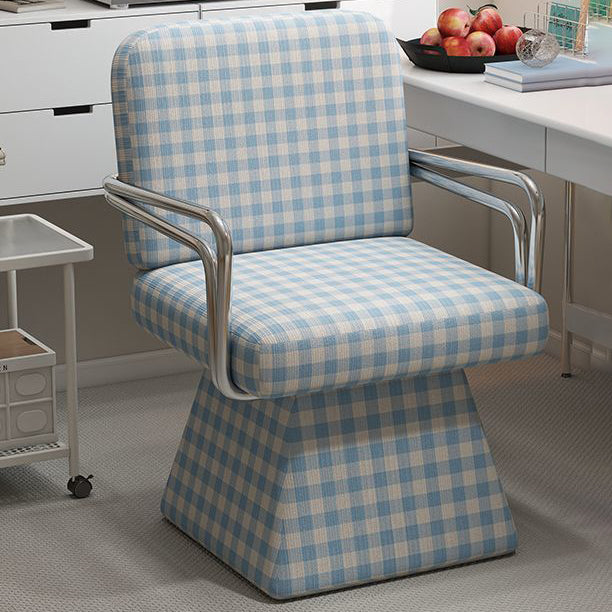 Moderna Minimalista Silla Giratoria de Terciopelo Madera Maciza Contrachapado Acero con Respaldo y Reposabrazos para Sala de Estar 