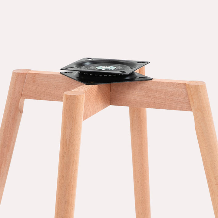 Moderner minimalistischer drehbarer Schreibtischstuhl mit quadratischer Form aus synthetischem Stoff, kratzfestem Kunstleder und Buchenholz mit Armlehnen und Rückenlehne für Homeoffice 