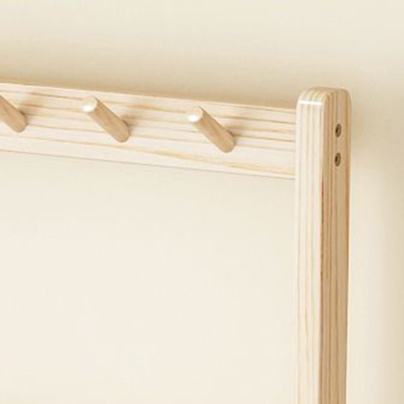 Moderner minimalistischer Schuhbank aus massivem Holz und Leinen, rechteckig, 2-stufiger Garderobenständer für den Eingangsbereich 