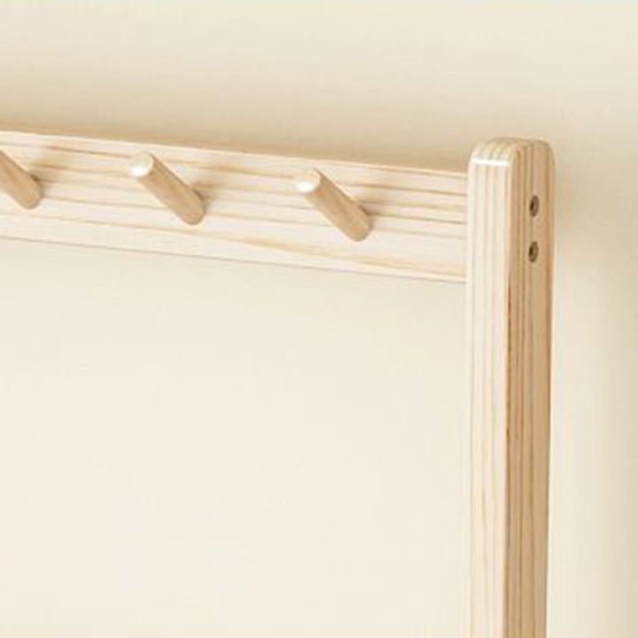 Moderner minimalistischer Schuhbank aus massivem Holz und Leinen, rechteckig, 2-stufiger Garderobenständer für den Eingangsbereich 