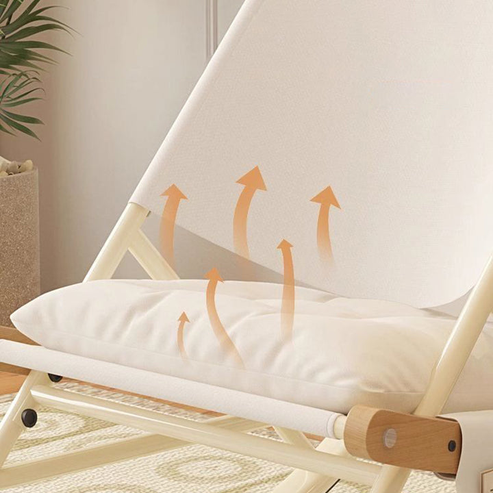 Modern Minimalist Teslin Polyester Linen Fabric Iron Rectangular Rocking Chair Backrest Armless For Living Room