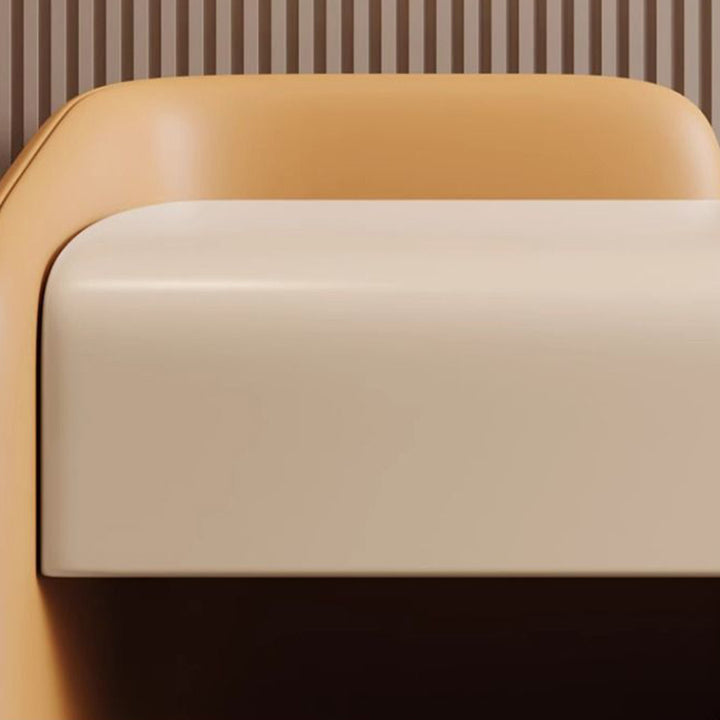 Banc à chaussures rectangulaire contemporain nordique en cuir Nappa synthétique, bois massif, contreplaqué et acier au carbone, 0/1 tiroir pour entrée 