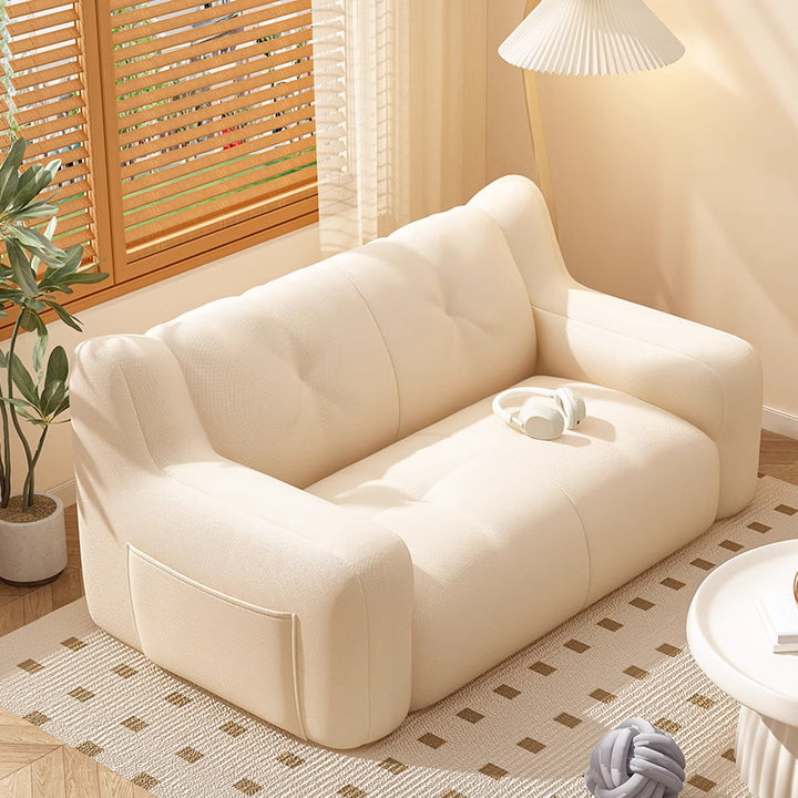 Modern Minimalist Cotton Linen EPS Particles Rectangular Lazy Sofa Backrest Armrest Portable & Comfortable For Living Room