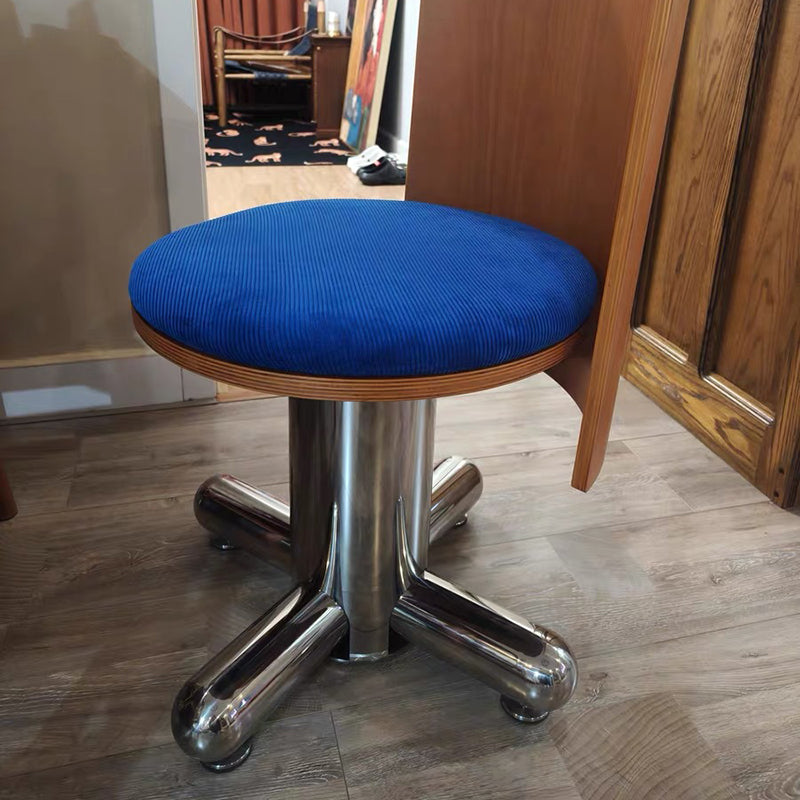 Chaise de salle à manger pivotante contemporaine rétro en velours, bois massif, contreplaqué et acier inoxydable, avec dossier, pour salle à manger et cuisine 