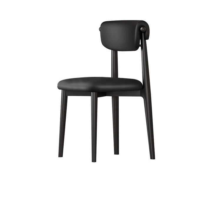 Chaise de salle à manger carrée sans accoudoirs, dossier, en lin, microfibre, cuir, griffoir pour chat, acier au carbone, style mid-century moderne, pour salle à manger et cuisine 