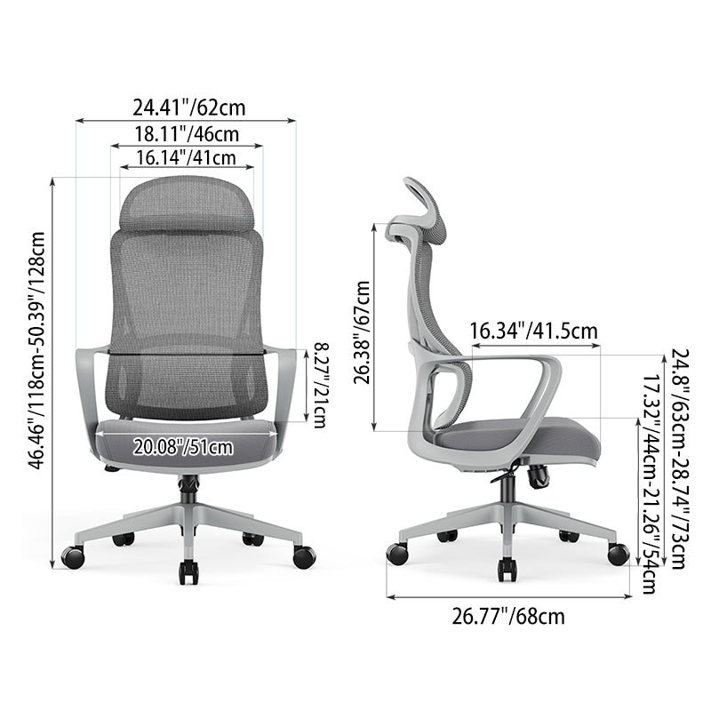 Stilvoller &amp; komfortabler Bürostuhl mit hoher Rückenlehne - minimalistisches, atmungsaktives Mesh &amp; erstklassige Lordosenstütze für das Homeoffice 
