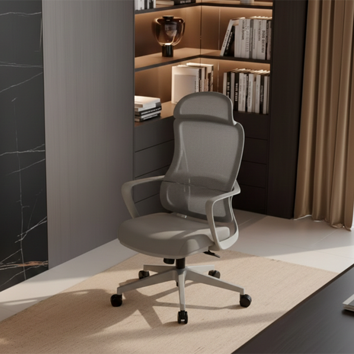 Stilvoller &amp; komfortabler Bürostuhl mit hoher Rückenlehne - minimalistisches, atmungsaktives Mesh &amp; erstklassige Lordosenstütze für das Homeoffice 