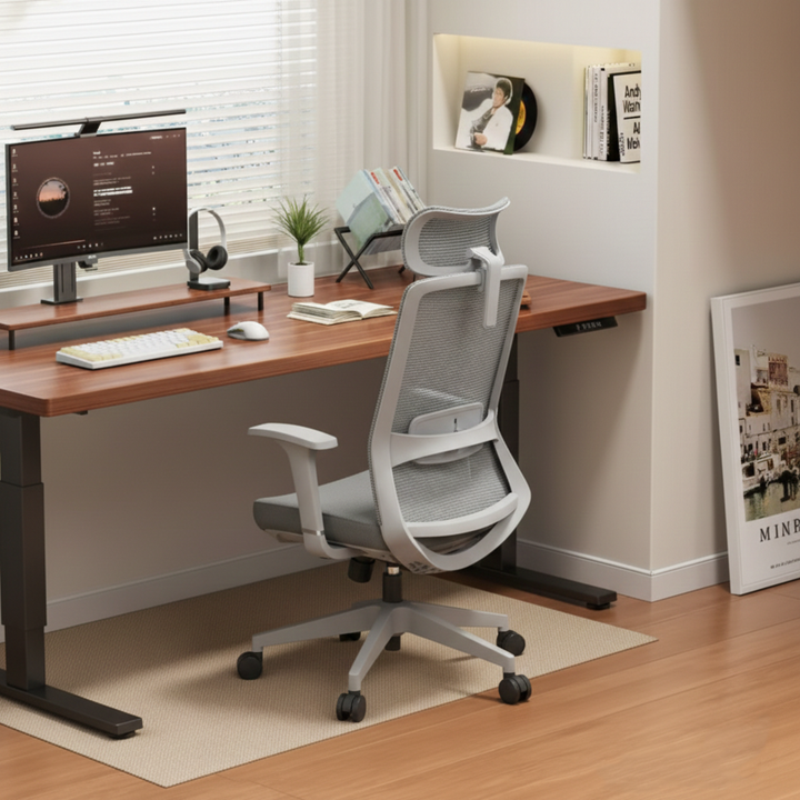 Premium Ergonomic Office Desk Chair - Minimalist High-Back Manager Chair With 2D Headrest & SGS Certified Gas Lift For Home Office