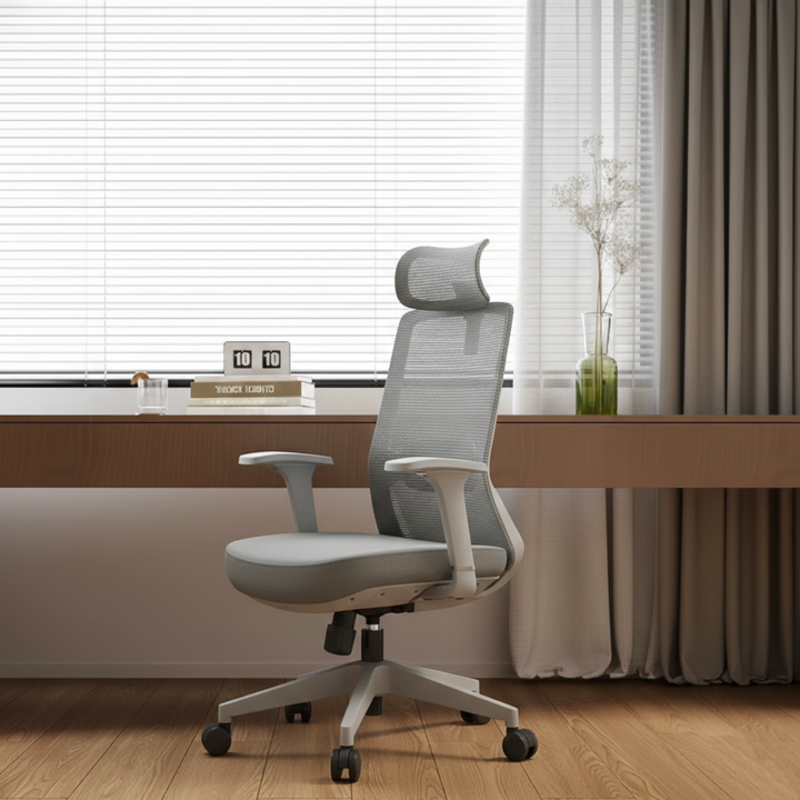 Premium Ergonomic Office Desk Chair - Minimalist High-Back Manager Chair With 2D Headrest & SGS Certified Gas Lift For Home Office