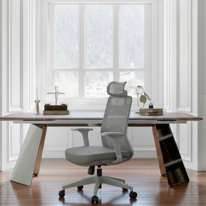 Premium Ergonomic Office Desk Chair - Minimalist High-Back Manager Chair With 2D Headrest & SGS Certified Gas Lift For Home Office