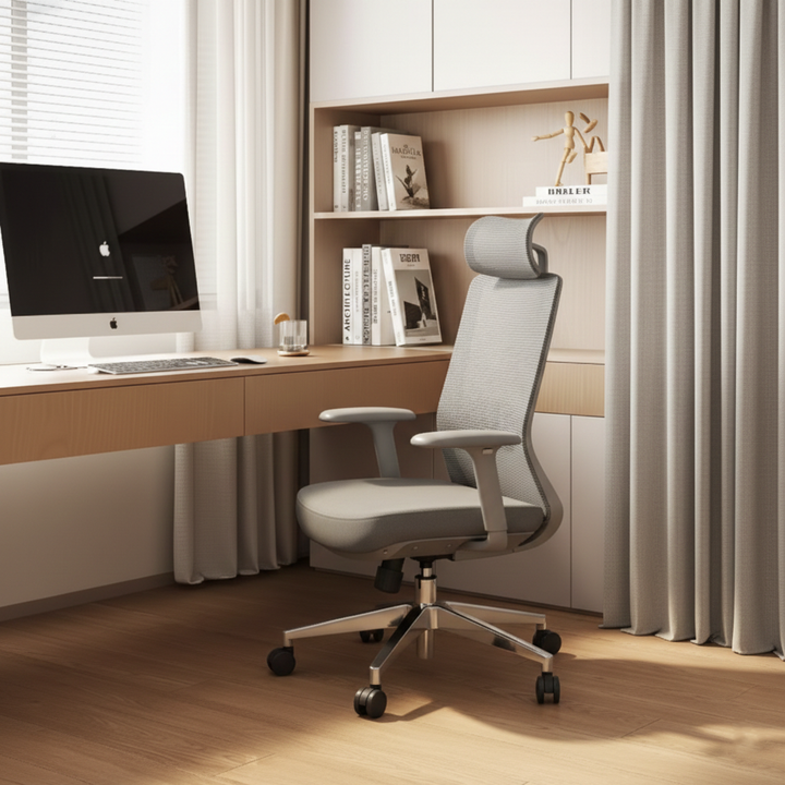 Ergonomic Adjustable Manager Desk Chair - Minimalist Durable High-Back Chair With 4D Adjustable Armrests & Silent Casters For Home Office