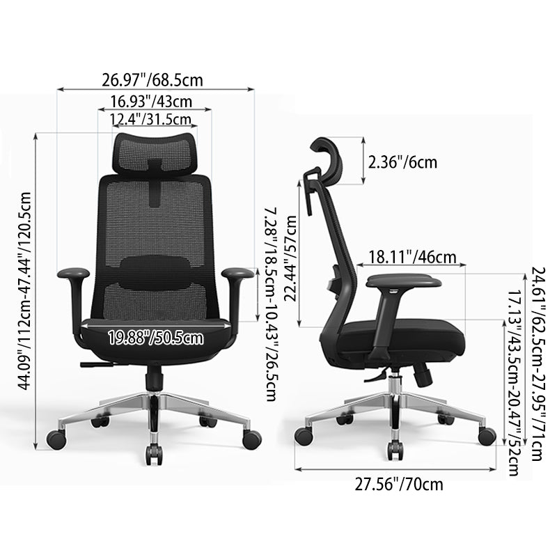Premium Ergonomic High-Back Executive Desk Chair - Minimalist High-Back Chair With Adjustable Features &amp; BIFMA Certified Casters For Home Office