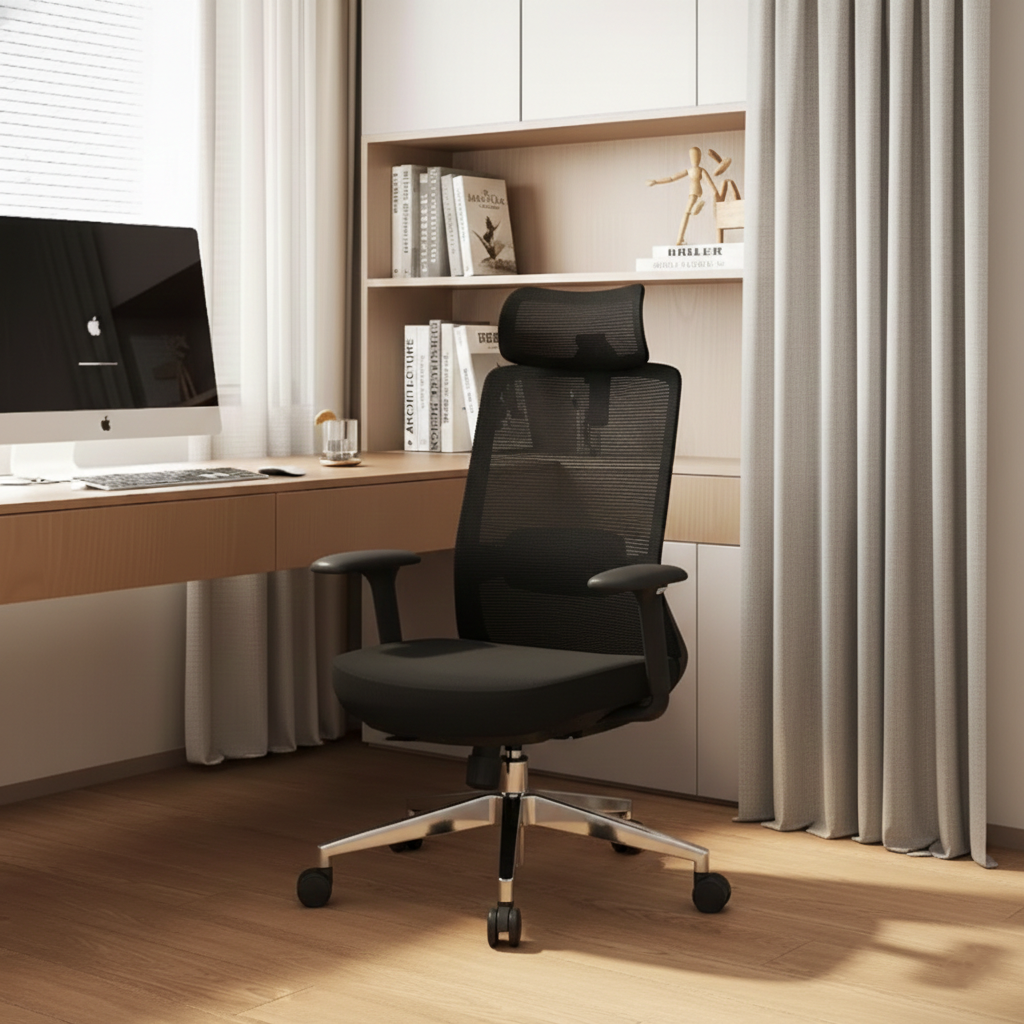 Premium Ergonomic High-Back Executive Desk Chair - Minimalist High-Back Chair With Adjustable Features &amp; BIFMA Certified Casters For Home Office
