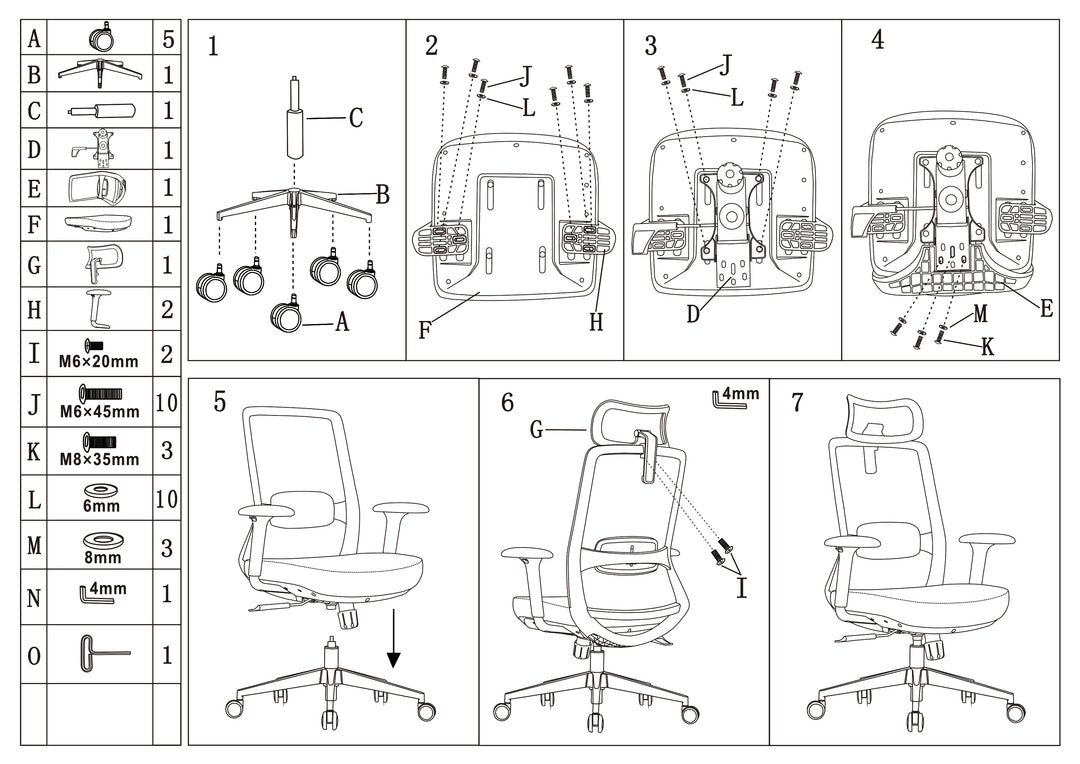 Premium Ergonomic High-Back Executive Desk Chair - Minimalist High-Back Chair With Adjustable Features &amp; BIFMA Certified Casters For Home Office
