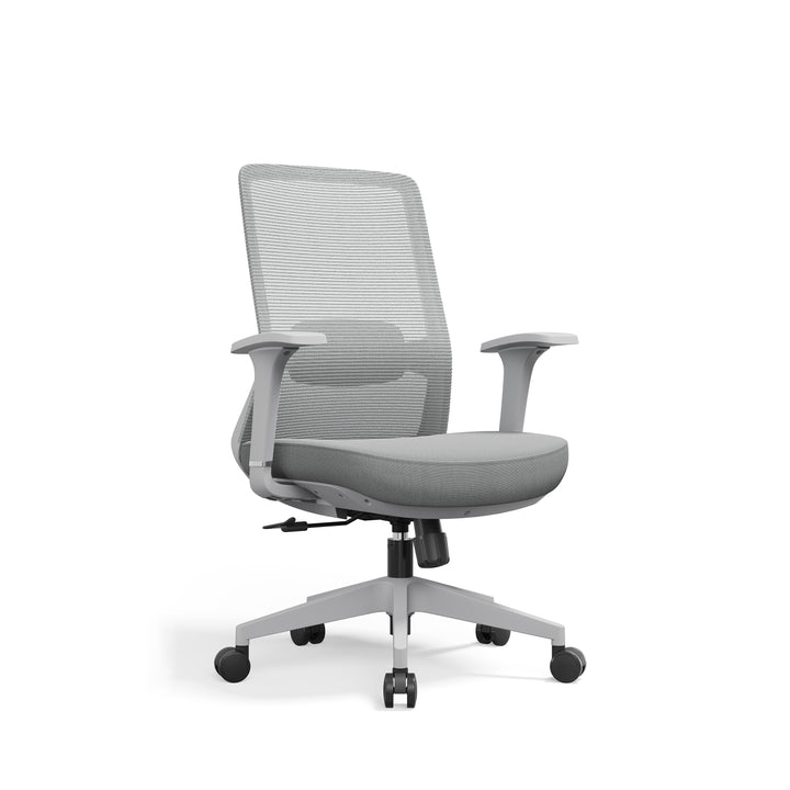 Ergonomic Mid-Back Desk Chair - Minimalist Office Chair With Adjustable Lumbar Support &amp; Memory Sponge Seat For Home Office