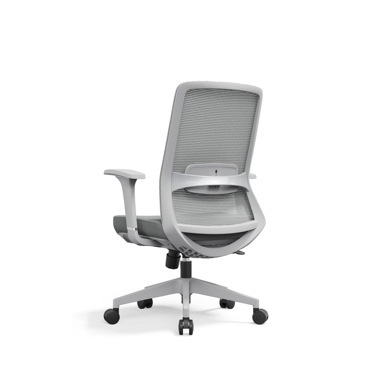 Ergonomic Mid-Back Desk Chair - Minimalist Office Chair With Adjustable Lumbar Support &amp; Memory Sponge Seat For Home Office