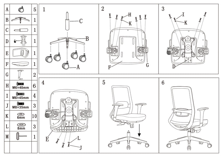 Ergonomic Mid-Back Desk Chair - Minimalist Office Chair With Adjustable Lumbar Support &amp; Memory Sponge Seat For Home Office