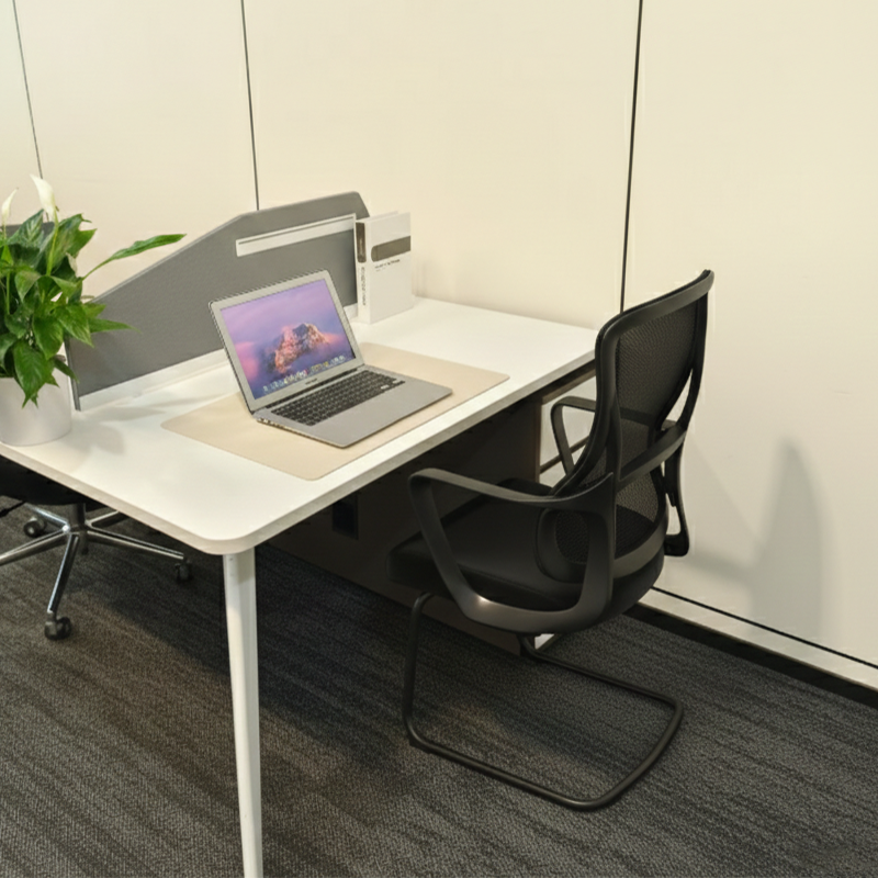Stylish Black Mesh Executive Desk Chair - Minimalist High-End Visitor Chair With Memory Foam Seat &amp; Steel Frame For Home Office