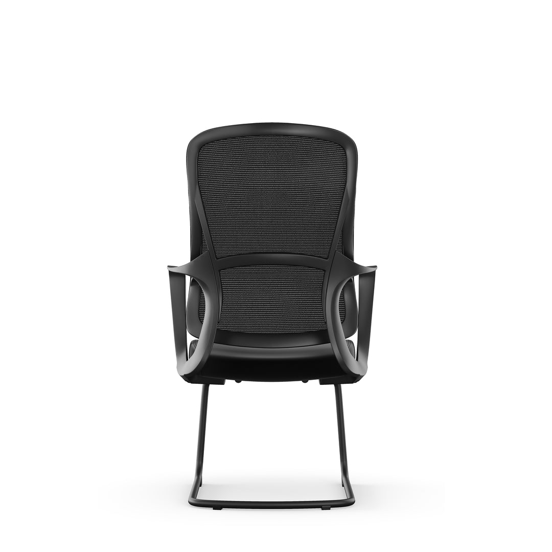 Stylish Black Mesh Executive Desk Chair - Minimalist High-End Visitor Chair With Memory Foam Seat &amp; Steel Frame For Home Office