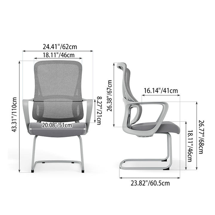 Premium Gray Executive Back Support & Stylish Design Desk Chair - Minimalist Chair With Ergonomic Breathable Mesh For Home Office
