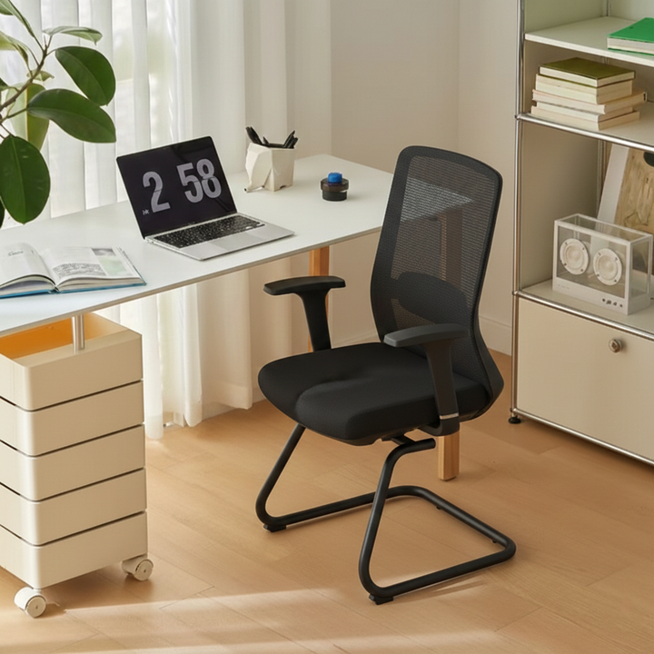Adjustable Lumbar Support Executive Desk - Minimalist Chair With Breathable Mesh & Sturdy Steel Frame For Home Office