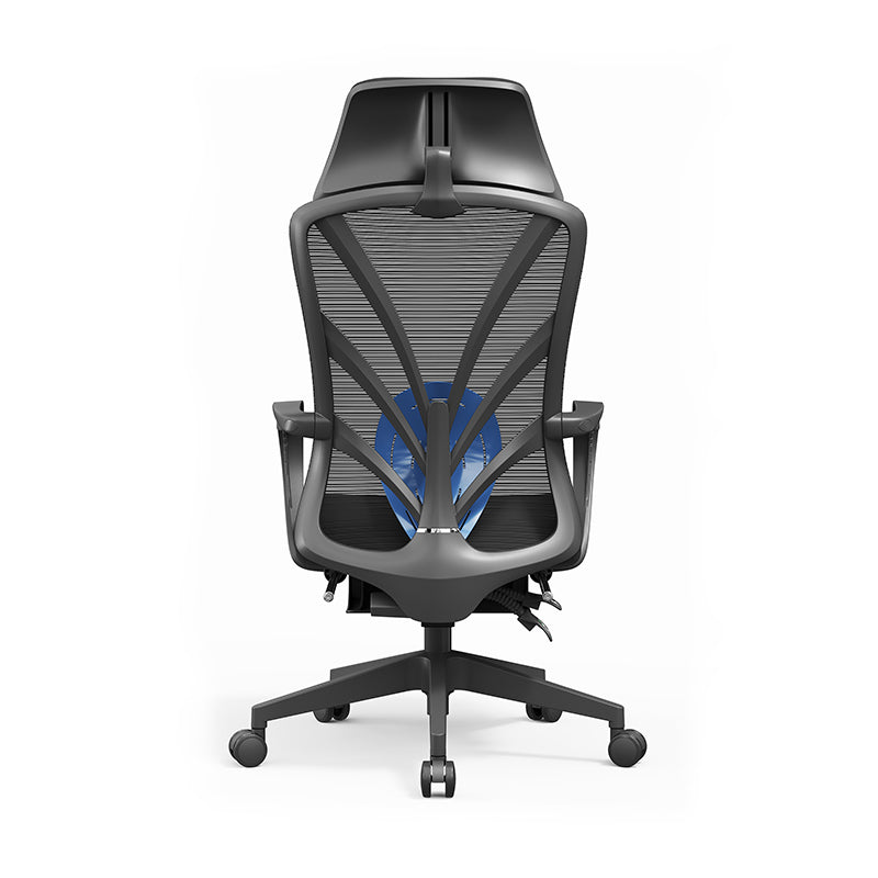 Verstellbarer Schreibtischstuhl mit Pfauenrückenlehne - Minimalistisches ergonomisches Design, 150° Liegefunktion, atmungsaktives Netzgewebe &amp; SGS-zertifizierte Gasdruckfeder fürs Homeoffice 