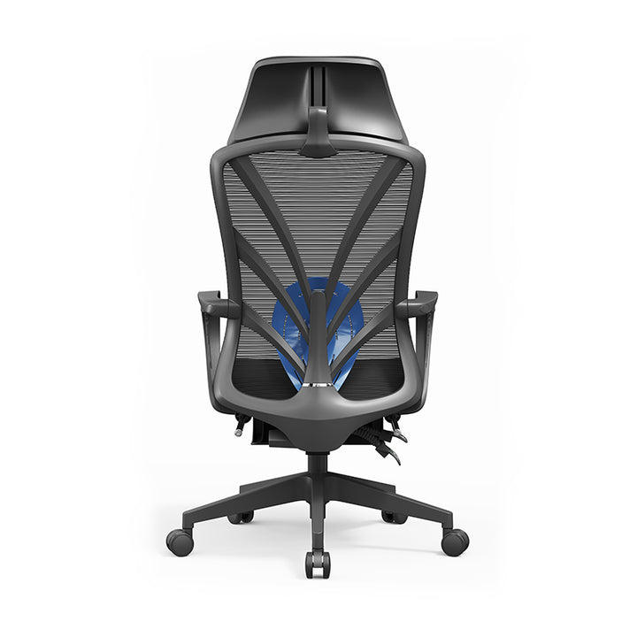Verstellbarer Schreibtischstuhl mit Pfauenrückenlehne - Minimalistisches ergonomisches Design, 150° Liegefunktion, atmungsaktives Netzgewebe &amp; SGS-zertifizierte Gasdruckfeder fürs Homeoffice 