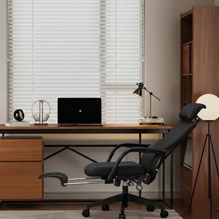 Peacock Back Adjustable Recliner Desk Chair - Minimalist Ergonomic Design 150° Recline & Breathable Mesh & SGS Certified Gas Lift For Home Office