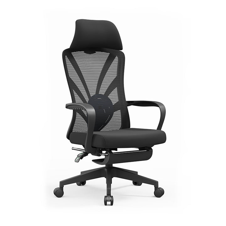 Verstellbarer Schreibtischstuhl mit Pfauenrückenlehne - Minimalistisches ergonomisches Design, 150° Liegefunktion, atmungsaktives Netzgewebe &amp; SGS-zertifizierte Gasdruckfeder fürs Homeoffice 