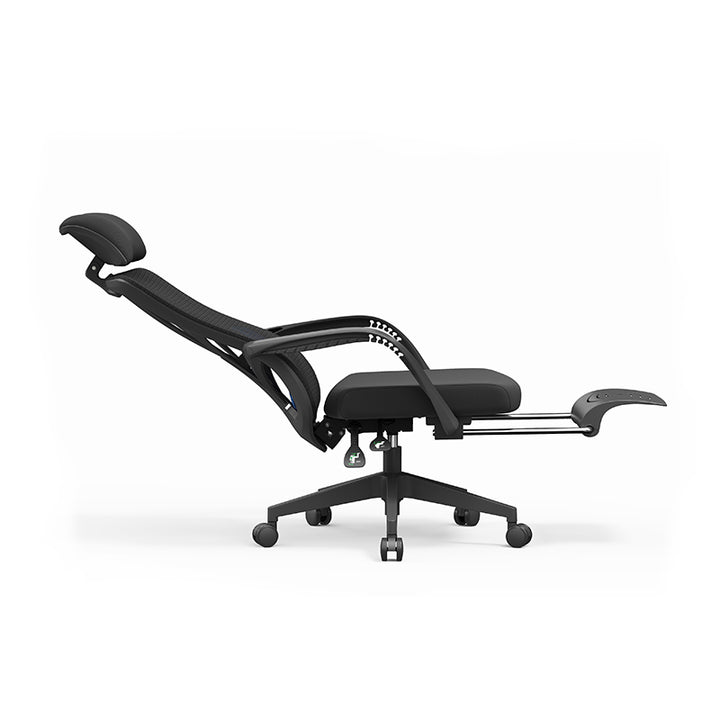 Verstellbarer Schreibtischstuhl mit Pfauenrückenlehne - Minimalistisches ergonomisches Design, 150° Liegefunktion, atmungsaktives Netzgewebe &amp; SGS-zertifizierte Gasdruckfeder fürs Homeoffice 