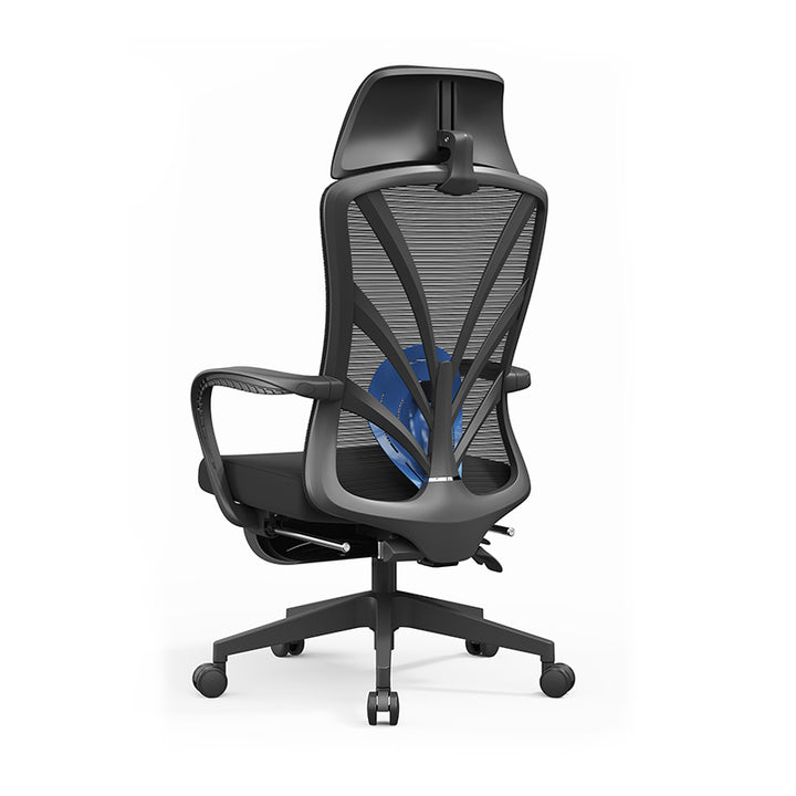 Verstellbarer Schreibtischstuhl mit Pfauenrückenlehne - Minimalistisches ergonomisches Design, 150° Liegefunktion, atmungsaktives Netzgewebe &amp; SGS-zertifizierte Gasdruckfeder fürs Homeoffice 