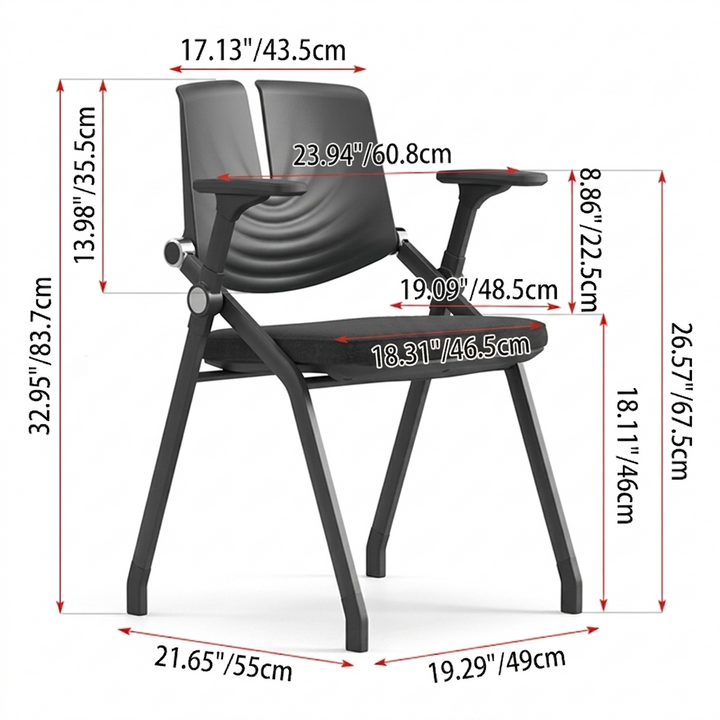 Comfort & Durability Ergonomic Foldable Desk Chair - Minimalist White Frame Chair Adjustable Backrest & Silent Casters Design For Home Office