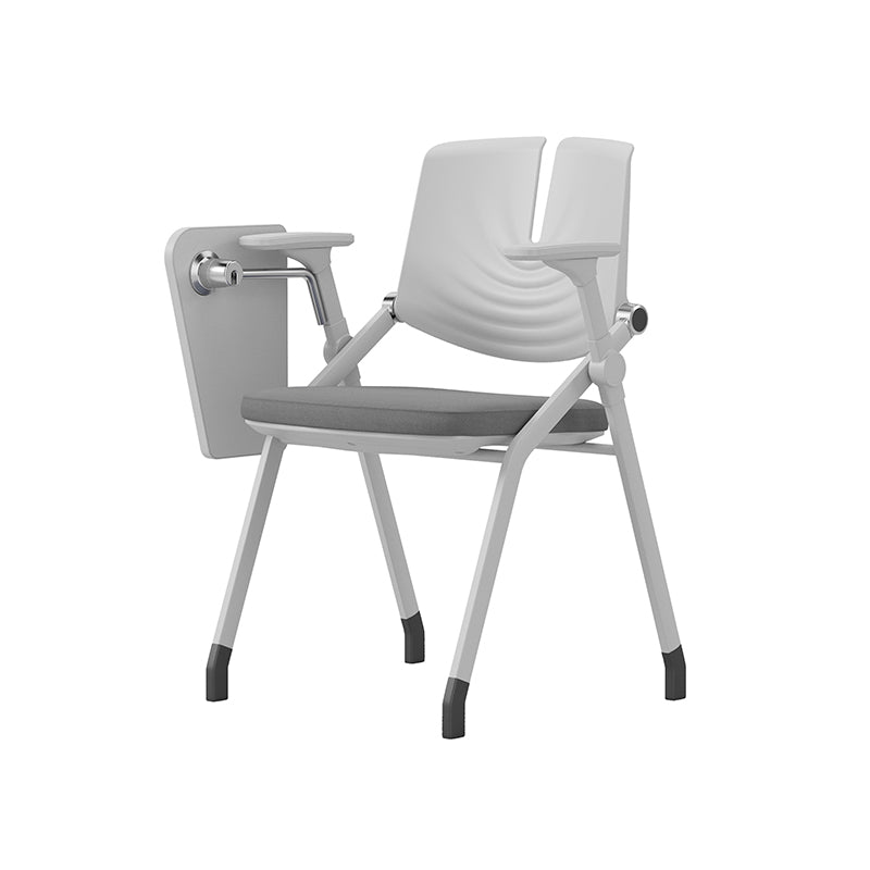 Platzsparender klappbarer Schreibtischstuhl mit 180° drehbarer Schreibplatte – minimalistisches Design, leise Rollen und verstellbare Armlehnen, komfortabel und praktisch fürs Homeoffice 