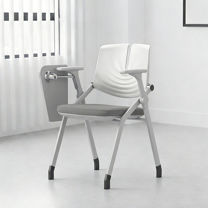 Space-Saving Foldable 180° Rotating Writing Board Desk Chair - Minimalist Silent Casters & Adjustable Armrests & Comfortable & Practical For Home Office