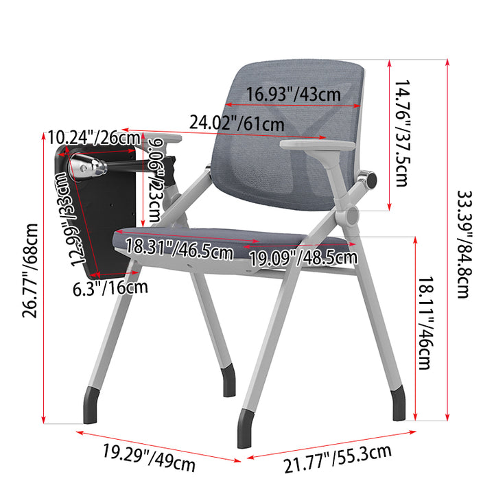 Premium Mesh Back Office Desk Chair - Minimalist Multifunctional Ergonomic Chair With Adjustable Armrests And 180° Flip Desk For Home Office