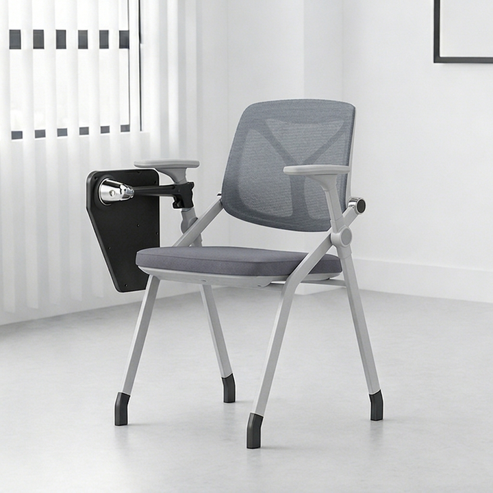 Premium Mesh Back Office Desk Chair - Minimalist Multifunctional Ergonomic Chair With Adjustable Armrests And 180° Flip Desk For Home Office