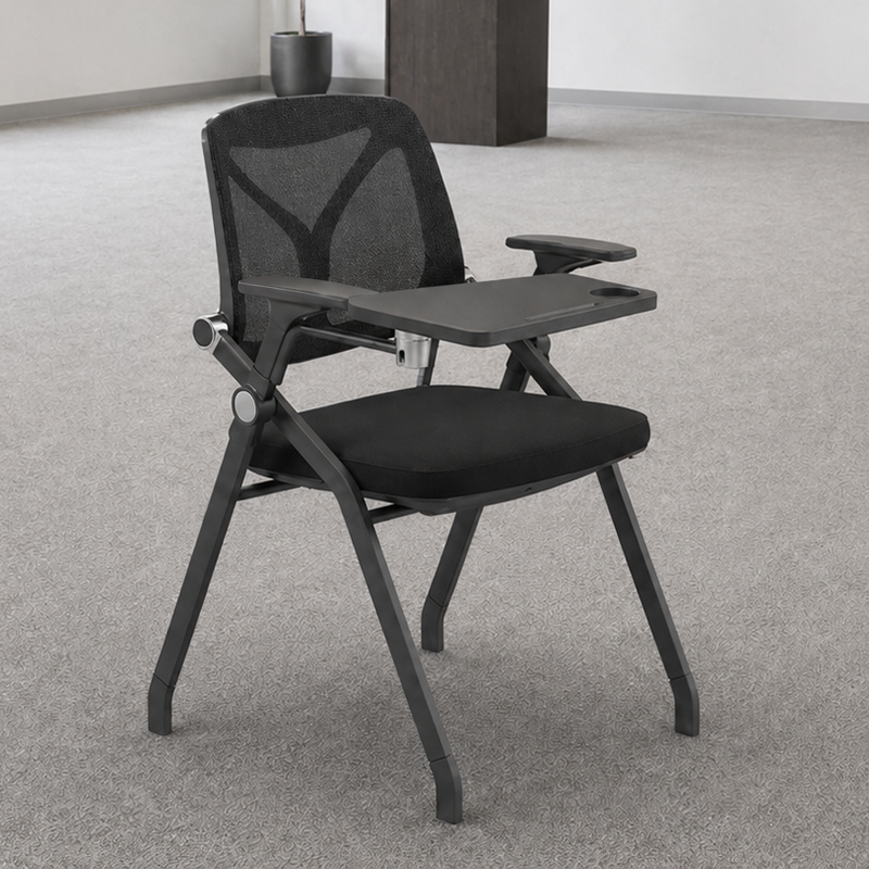 Bequemer ergonomischer Büroschreibtischstuhl – minimalistisches Premium-Netzgewebe-Rückenteil, verstellbare Armlehnen &amp; hochklappbarer Sitz, robuster Rahmen fürs Homeoffice 