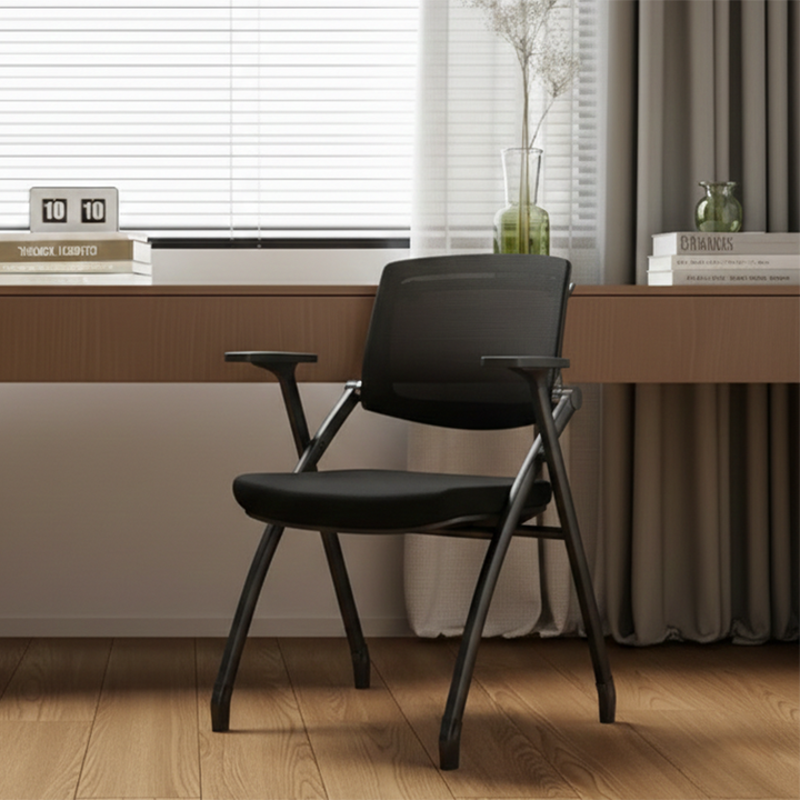 Ergonomic Adjustable Tilt Desk Chair - Minimalist Foldable Office Chair With Breathable Mesh & Bag Hook For Home Office