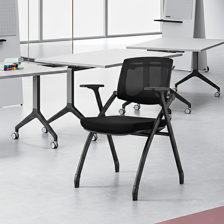 Ergonomic Adjustable Tilt Desk Chair - Minimalist Foldable Office Chair With Breathable Mesh & Bag Hook For Home Office