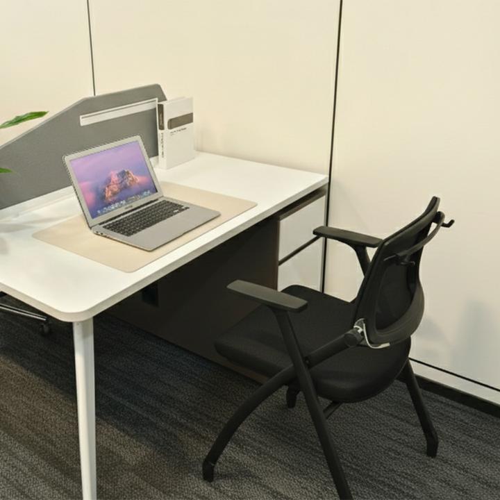Ergonomic Adjustable Tilt Desk Chair - Minimalist Foldable Office Chair With Breathable Mesh &amp; Bag Hook For Home Office