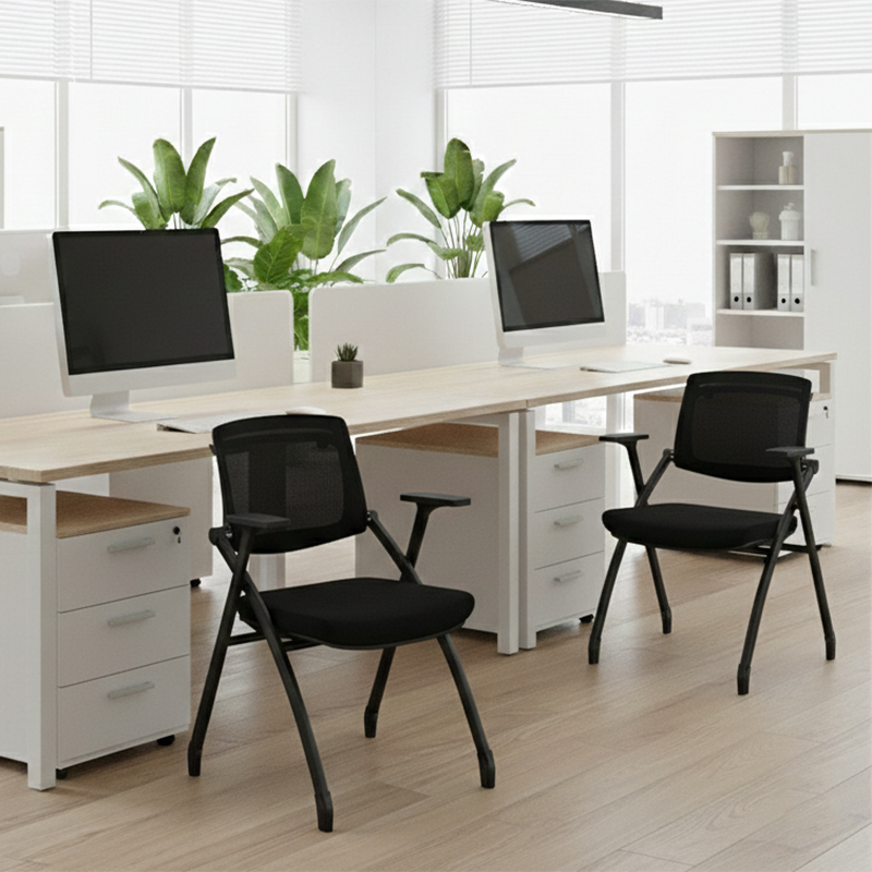 Ergonomic Adjustable Tilt Desk Chair - Minimalist Foldable Office Chair With Breathable Mesh &amp; Bag Hook For Home Office
