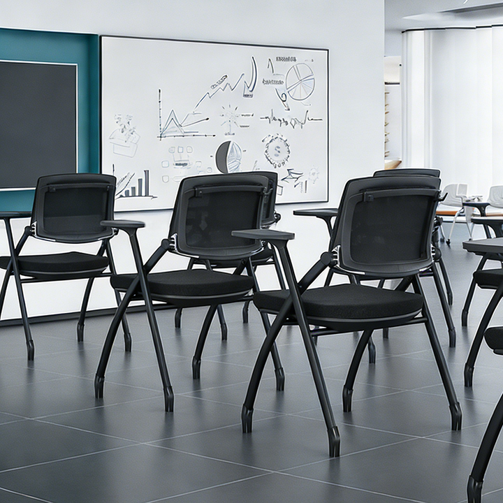 Ergonomic Adjustable Tilt Desk Chair - Minimalist Foldable Office Chair With Breathable Mesh &amp; Bag Hook For Home Office