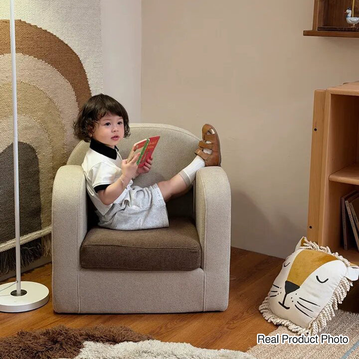 Cute Toddler Couch Plush Soft Chenille Teddy Fleece Kids Sofa - Nordic Chair With Wide Cushioned Seat And Stable Weighted Base For Living Room