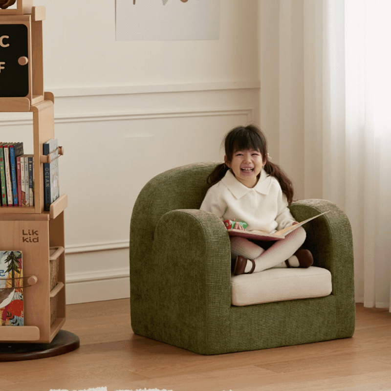 Cute Toddler Couch Plush Soft Chenille Teddy Fleece Kids Sofa - Nordic Chair With Wide Cushioned Seat And Stable Weighted Base For Living Room