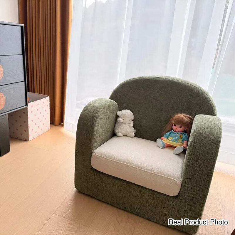 Cute Toddler Couch Plush Soft Chenille Teddy Fleece Kids Sofa - Nordic Chair With Wide Cushioned Seat And Stable Weighted Base For Living Room