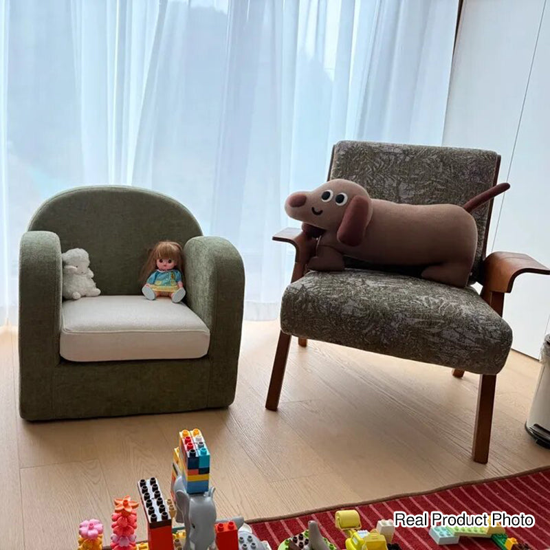 Cute Toddler Couch Plush Soft Chenille Teddy Fleece Kids Sofa - Nordic Chair With Wide Cushioned Seat And Stable Weighted Base For Living Room