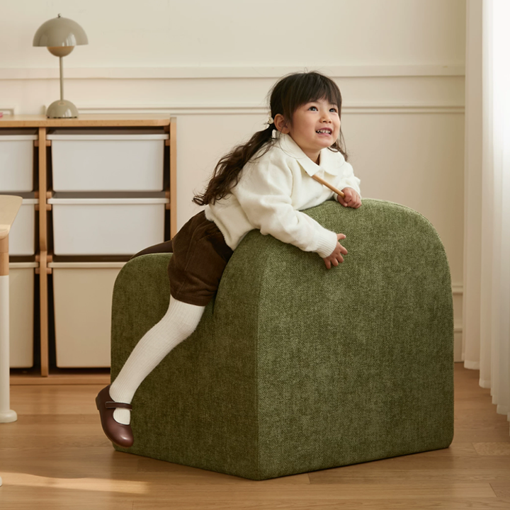Cute Toddler Couch Plush Soft Chenille Teddy Fleece Kids Sofa - Nordic Chair With Wide Cushioned Seat And Stable Weighted Base For Living Room