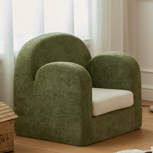 Cute Toddler Couch Plush Soft Chenille Teddy Fleece Kids Sofa - Nordic Chair With Wide Cushioned Seat And Stable Weighted Base For Living Room